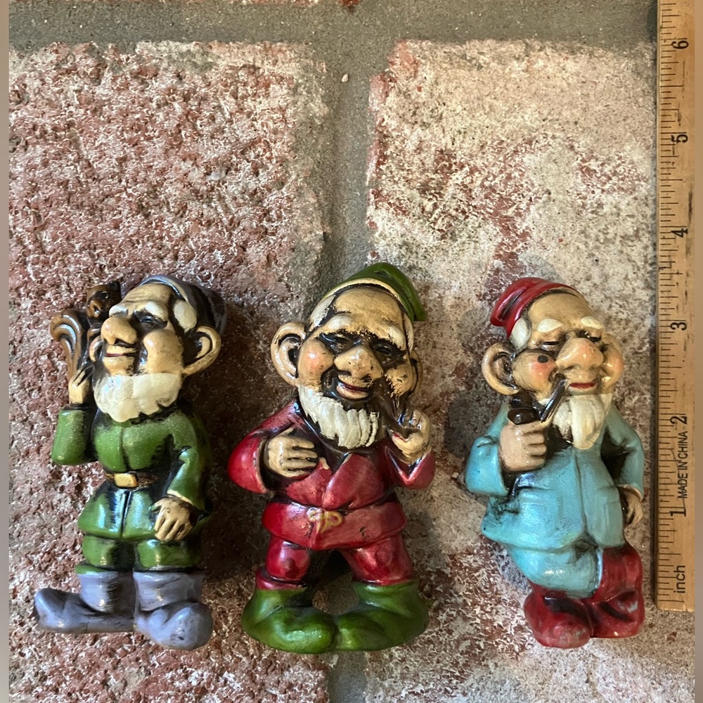 Set of 3 vintage elves or gnomes made in Japan